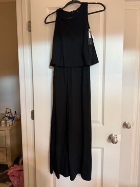 Anthropologie Black Sleeveless Wide-Leg Jumpsuit
